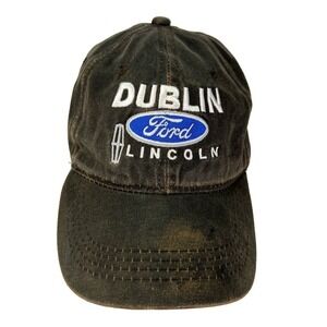 Ford Oval Script Logo Weathered Brown Faux Suede Curved Bill Adjustable Hat OS